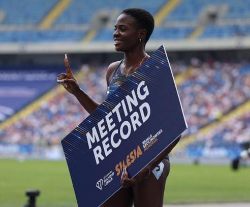 Tobi Amusan Wins Again At Silesia Diamond League; Celebrates&nbsp;Record
