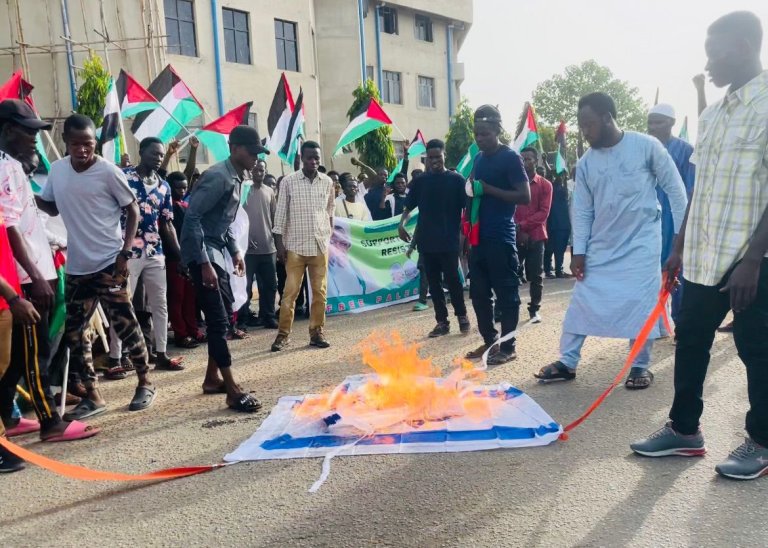 BREAKING: Protest Rocks Abuja Over Israeli Deadly Attacks On Palestinians In Gaza