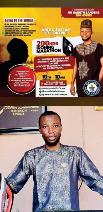 Abdulfattah El-Okene from Kogi Attempts 200-Hour Ironing Marathon for Guinness World&nbsp;Record