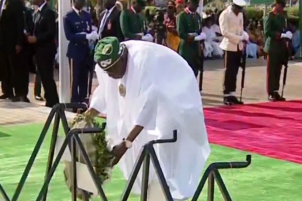 Tinubu Takes Part in Wreath-Laying Ceremony for Armed Forces Remembrance Day in&nbsp;Abuja