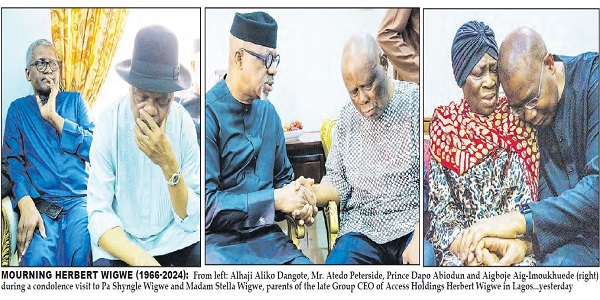 Notable Figures Pay Tribute to Herbert Wigwe (1966 – 2024): Abiodun, Wike, Dangote, Peterside, and More Visit&nbsp;Family