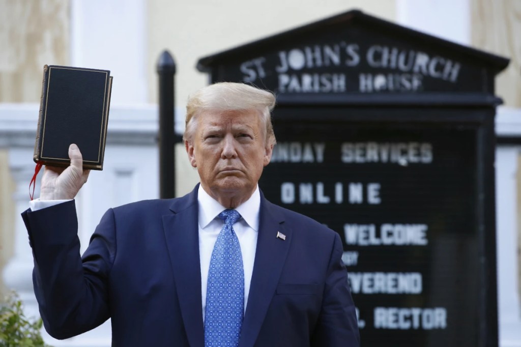 Trump Urges Americans to Pray Again, Selling ‘God Bless the USA’ Bibles for $60 Amid Mounting Legal Bills
