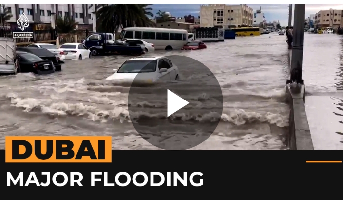 Dubai flooded as UAE records heaviest rainfall in 75&nbsp;years