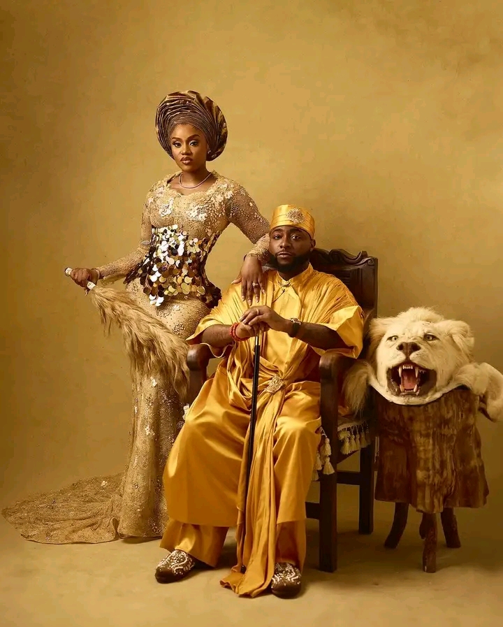 See Netizens’ Reaction as Davido And Chioma Stepping Out In A Traditional Attire For Their&nbsp;Wedding