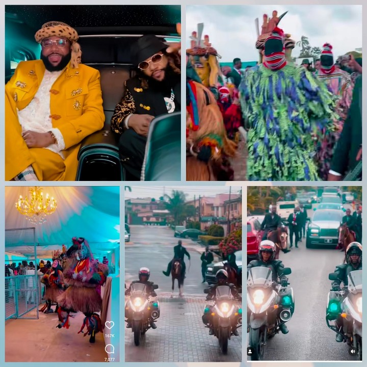 E-Money Storms David’s Wedding With Horses And Masquerades&nbsp;Convoy
