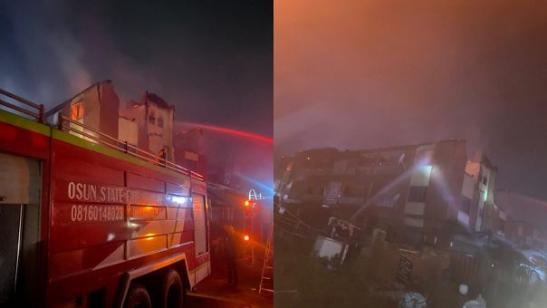 Three injured as fire razes buildings in Osun