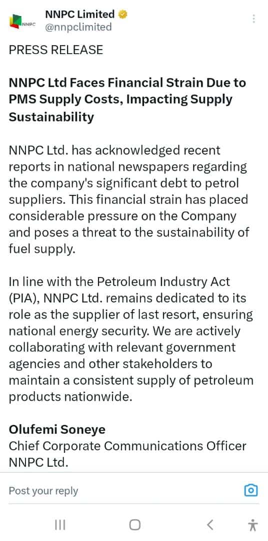 NNPC faces Financial Constraints, Fuel Unavailability Set to&nbsp;Surge