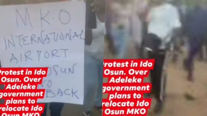 Protesters Storm Street Over Adeleke’s Decision To Relocate Airport To&nbsp;Ede
