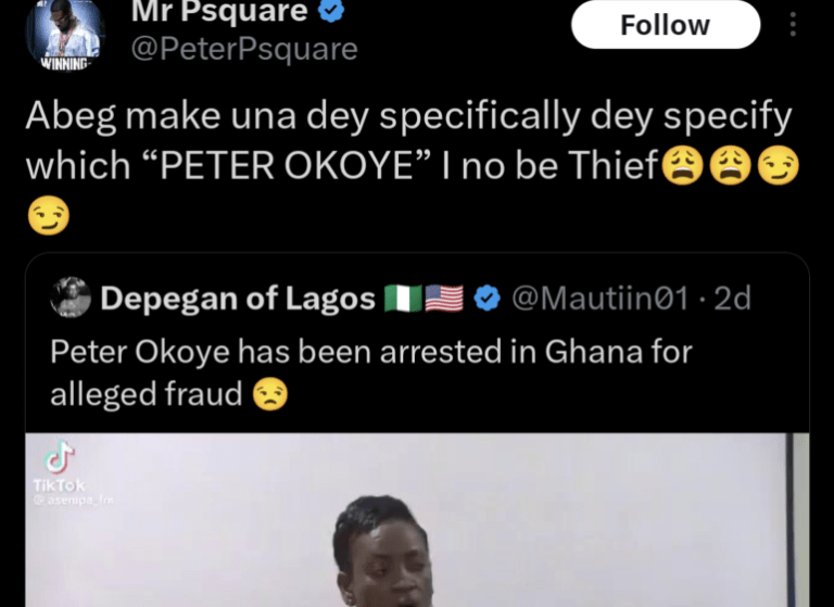 Peter Okoye Arrested For Fraud In&nbsp;Ghana
