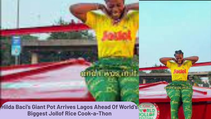 Hilda Baci’s Giant Pot Arrives Lagos For World’s Biggest Jollof Rice Cook-a-thon – Food