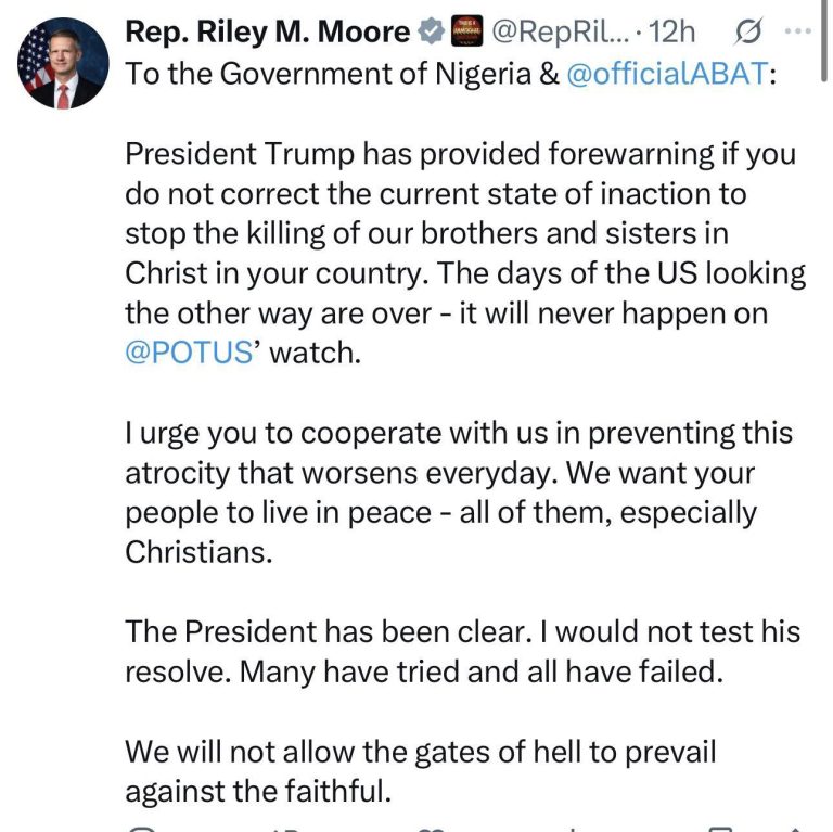 “Don’t Test President Trump’s Resolve’ – US Lawmaker Warns President Tinubu